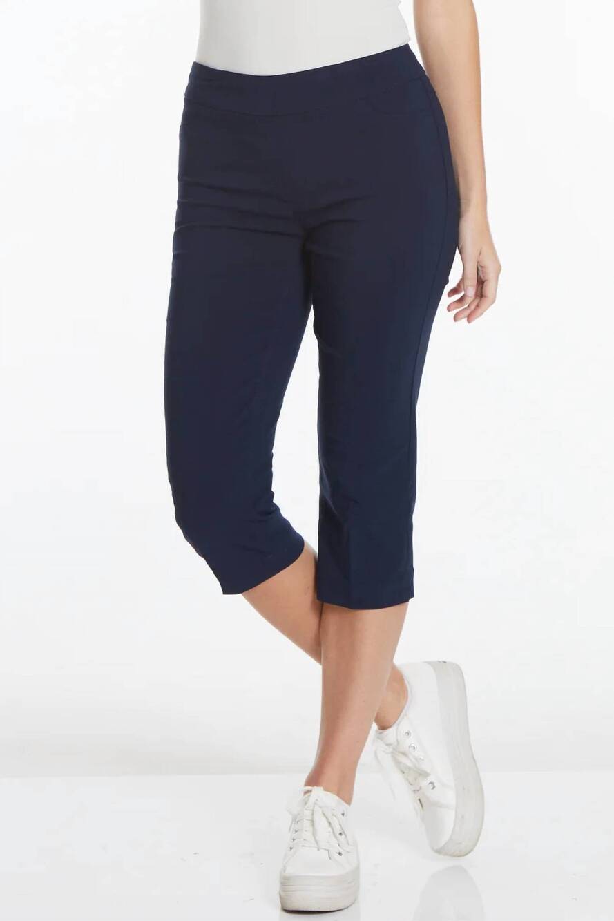NEW MULTIPLES denim capri pants in dark wash